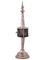 19TH C JUDAICA GERMAN SILVER BESAMIM SPICE TOWER