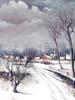 PAINTING WINTER OIL ON CANVAS FRAMED SIGNED PIC-1