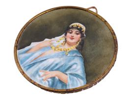 MINI RUSSIAN HAND PAINTED PORTRAIT PORCELAIN PLAQUE