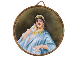 MINI RUSSIAN HAND PAINTED PORTRAIT PORCELAIN PLAQUE