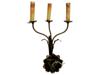 PAIR OF BRASS ELECTRICAL WALL SCONCES WITH FLOWERS PIC-4