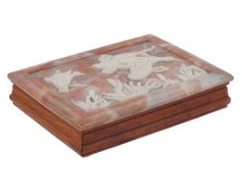 - 6 HAND CARVED STONE AND WOODEN BOX