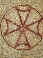 ANCIENT BYZANTINE EMPIRE SUPERB STONE MOSAIC OF CROSS