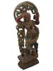 ANTIQUE INDIAN KHAJURAHO CARVED WOOD NYMPH SCULPTURE PIC-1