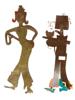 TWO VINTAGE METAL ABSTRACT WALL FIGURINES 2004 PIC-2