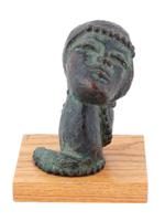 CLARA SHAINESS ORIENTAL CAST BRONZE HEAD SCULPTURE