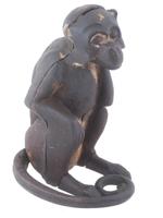 RARE ANTIQUE HUBLEY MONKEY CAST IRON BANK DOOR STOP