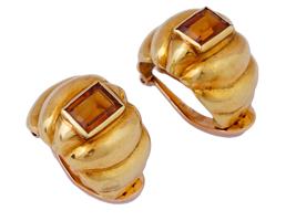 18K GOLD AND CITRINE EARRINGS BY DAVID YURMAN