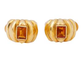 18K GOLD AND CITRINE EARRINGS BY DAVID YURMAN