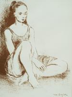 AMERICAN BALLET DANCER LITHOGRAPH BY MOSES SOYER