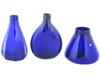 THREE MEXICAN BLUE GLASS VASES CA LATE 20TH C PIC-0