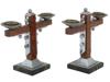 MODERNIST ALUMINUM AND MARBLE CROSS CANDLESTICKS PIC-0