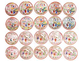 COLLECTION OF 20 JAPANESE HAND PAINTED PLATES