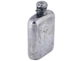 ANTIQUE EARLY 20TH C ENGLISH STERLING SILVER FLASK