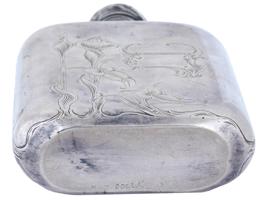 ANTIQUE EARLY 20TH C ENGLISH STERLING SILVER FLASK