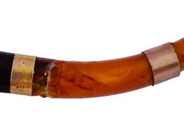 ANTIQUE BLOCK MEERSCHAUM PIPE WITH AN AMBER STEM