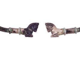 ANCIENT ROMAN TWISTED SILVER TORQUES W HORSES