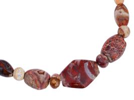 ANCIENT AGATE CARNELIAN AND JASPER BEADS NECKLACE