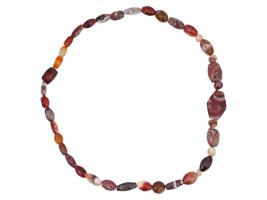 ANCIENT AGATE CARNELIAN AND JASPER BEADS NECKLACE