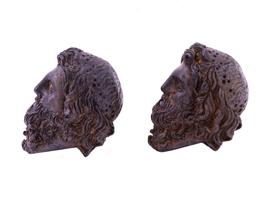 ROMAN ZEUS HEAD BRONZE HYDRIA VASE FIGURAL HANDLES