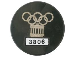 NAZI GERMAN 1936 OLYMPIC GAMES BRASS SERVICE BADGE