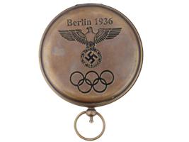 NAZI GERMAN 1936 OLYMPIC GAMES BRASS COMPASS CASE