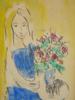 MIXED MEDIA PAINTING IN THE MANNER OF MARC CHAGALL PIC-1