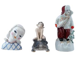 VINTAGE DANISH AND RUSSIAN PORCELAIN FIGURINES