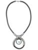 GENEVA 17 JEWELS STAINLESS STEEL NECKLACE WATCH PIC-1