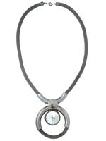 GENEVA 17 JEWELS STAINLESS STEEL NECKLACE WATCH