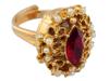 1960S GENEVE 14K GOLD PLATED GEMSTONE RING WATCH PIC-0