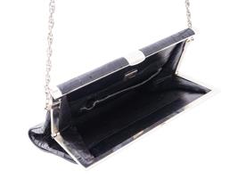 VINTAGE CROCODILE LEATHER CLUTCH BAG ON CHAIN STRAP