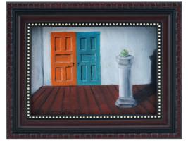 AMERICAN DOORS OIL PAINTING BY GERTRUDE ABERCROMBIE