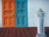 AMERICAN DOORS OIL PAINTING BY GERTRUDE ABERCROMBIE PIC-1