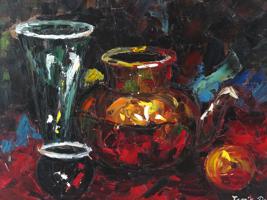 SOUTH KOREAN STILL LIFE OIL PAINTING BY JAMIE P