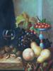 20TH CENTURY FRUITS STILL LIFE OIL PAINTING FRAMED PIC-1