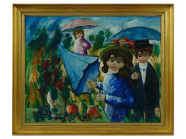 ATTR TO NINO GIUFFRIDA ITALIAN KIDS OIL PAINTING