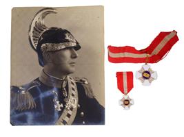 TWO ORDERS OF CROWN OF ITALY AND HISTORICAL PHOTO