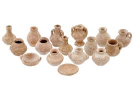 GROUP OF ANCIENT ROMAN TERRACOTTA AMPHORA TOY VASES