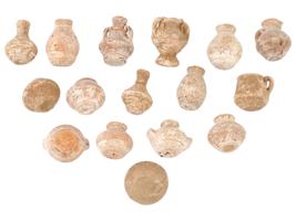 GROUP OF ANCIENT ROMAN TERRACOTTA AMPHORA TOY VASES