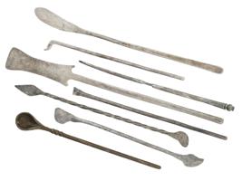 ANCIENT SILVER AND BRONZE MEDICAL AND SURGICAL TOOLS