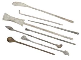 ANCIENT SILVER AND BRONZE MEDICAL AND SURGICAL TOOLS