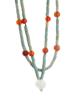 TWO ANTIQUE EGYPTIAN FAIENCE CARNELIAN NECKLACES PIC-2