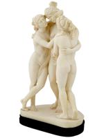 ITALIAN A SANTINI CARVED ALABASTER THREE GRACES