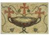 ANCIENT BYZANTINE MOSAIC PIECE FRAGMENT BAPTISMAL FONT PIC-0