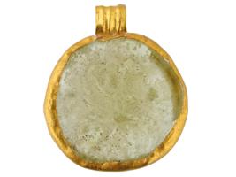 ANCIENT IMPERIAL ROMAN 22K GOLD GLASS PENDANT