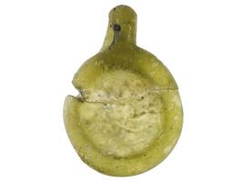 ANCIENT ROMAN BYZANTINE OLIVE GLASS PENDANT