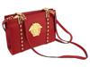 1990 VERSACE MEDUSA RED LEATHER SHOULDER BAG PIC-0