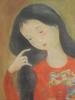 AFTER CAO DAM VIETNAMESE SILK PORTRAIT PAINTING PIC-1