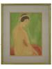 CHINESE FEMALE NUDE WATERCOLOR SILK PAINTING SIGNED PIC-0